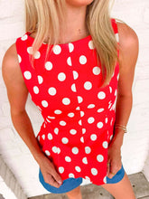 Load image into Gallery viewer, Cherry On Top Red Polka Dot Top