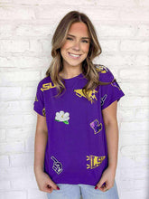 Load image into Gallery viewer, Queen Of Sparkles LSU Mini Icon Purple Tee
