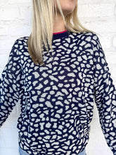 Load image into Gallery viewer, THML Spotted You Navy Sweater