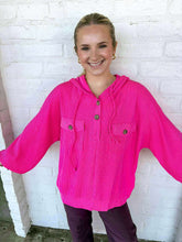 Load image into Gallery viewer, Stay Warm Pullover Fuchsia Hoodie
