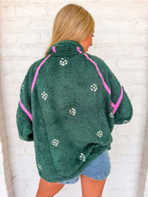 Load image into Gallery viewer, Queen Of Sparkles Charcoal &amp; Pink Rhinestone Zip Up Fleece