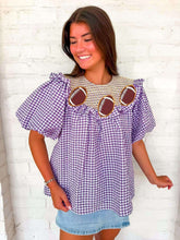 Load image into Gallery viewer, Vintage Smock Purple Gameday Top