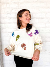 Load image into Gallery viewer, Queen Of Multi Skeleton Sweater Cream