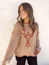Load image into Gallery viewer, Lobster Love Taupe Sweater