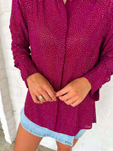 Load image into Gallery viewer, Queen Of Sparkles Maroon Rhinestone Button Up Top