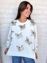 Load image into Gallery viewer, Jordan Amanda Pink Multi Christmas Sleigh Sweater