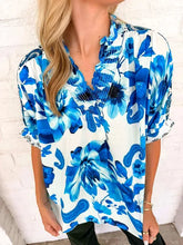Load image into Gallery viewer, Paisley Print Floral Blue Top