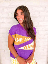 Load image into Gallery viewer, Happy Gameday Purple Knit Sweater