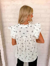 Load image into Gallery viewer, Bow Print White Top