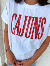 Load image into Gallery viewer, Jordan Amanda White &amp; Red Cajuns Top