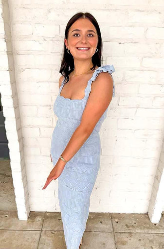 Rivers Of Laughter Blue Midi Dress