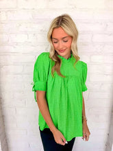 Load image into Gallery viewer, Seersucker Sweetness Green Top
