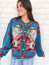 Load image into Gallery viewer, Queen Of Sparkles Blue Crawfish Santa Button Up