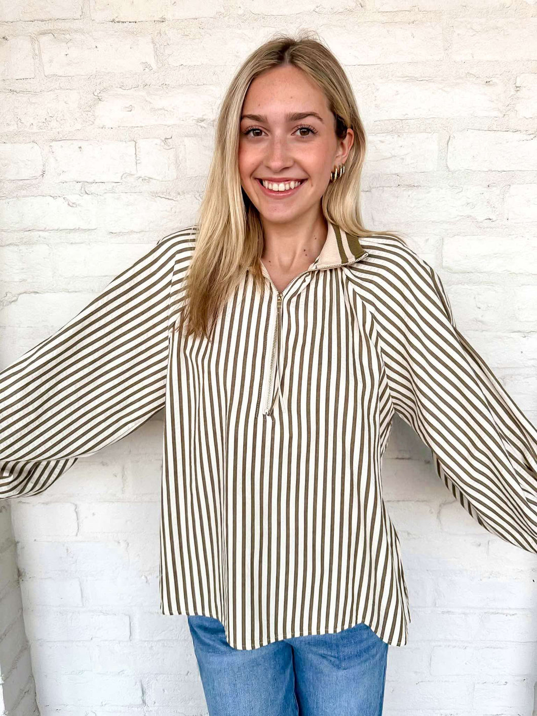 Give Me Time Olive Top