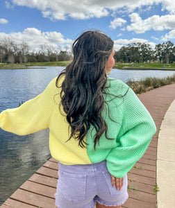 Queen Of Sparkles Pastel Colorblock Bunny Cardigan