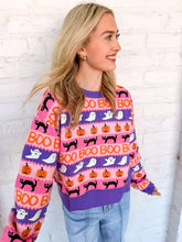 Load image into Gallery viewer, Happy Halloween Purple Sweater
