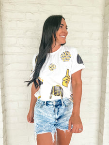 Queen Of Black & Gold Cheer Tee