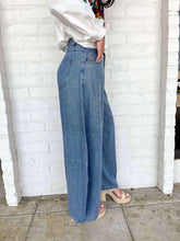 Load image into Gallery viewer, Queen Of Sparkles Denim Rhinestone Barrel Jeans
