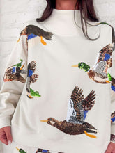 Load image into Gallery viewer, Queen Of Sparkles Flying Duck Mock Neck Sweatshirt