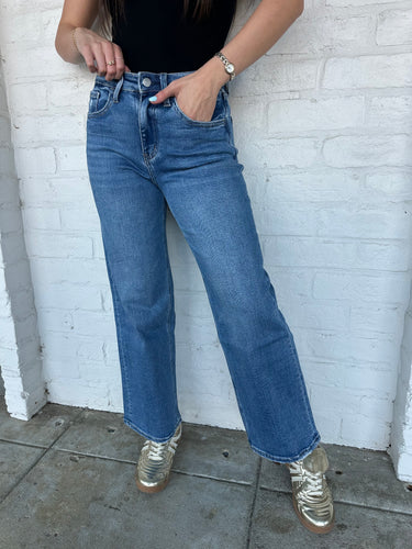 Straight To The Point High Rise Crop Wide Jean