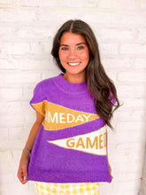 Load image into Gallery viewer, Happy Gameday Purple Knit Sweater