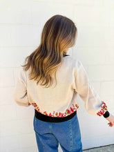 Load image into Gallery viewer, Queen Of Sparkles Black Trim Collar Nutcracker &amp; Candy Cane Cardigan
