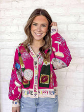 Load image into Gallery viewer, Queen Of Sparkles Hot Pink NYE Icon Cardigan