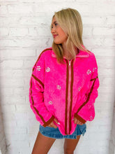 Load image into Gallery viewer, Queen Of Sparkles Hot Pink Rhinestone Zip Up Fleece
