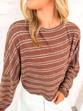 Load image into Gallery viewer, Light Up The Sky Brown Stripe Top