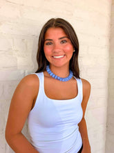 Load image into Gallery viewer, Chunky Blue Beaded Swirl Necklace