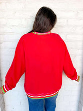 Load image into Gallery viewer, Queen Of Sparkles Red Multi Hat Metallic Santa Sweatshirt