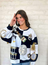 Load image into Gallery viewer, Queen Of Sparkles Black &amp; White Checkered NYE Icon Sweatshirt