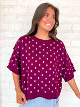 Load image into Gallery viewer, The Way You Are Burgundy Polka Dot Top