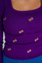 Load image into Gallery viewer, Hold That Thought Sweater Purple Top