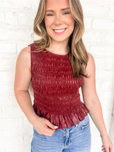 Load image into Gallery viewer, The Next One Burgundy Smocked Top