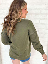 Load image into Gallery viewer, Easy To Love Dark Olive Pullover