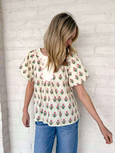 Load image into Gallery viewer, Winning The Game Cream &amp; Pink Top