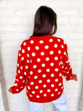 Load image into Gallery viewer, Queen Of Sparkles Orange Polkadot Pumpkin Sweater