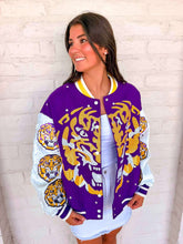 Load image into Gallery viewer, Queen Of Sparkles LSU Bomber Jacket
