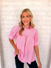 Load image into Gallery viewer, Seersucker Sweetness Pink Top