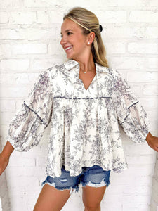 Pretty Little Moment Charcoal Top
