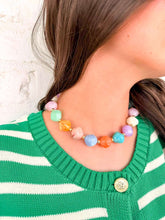 Load image into Gallery viewer, Multicolor Oversized Faceted Pastel Bead Necklace