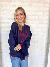 Load image into Gallery viewer, Lobster Love Navy Sweater