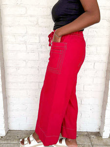 Want To Go Red Tie Pants