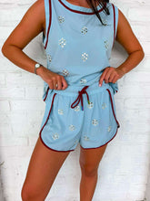Load image into Gallery viewer, Queen Of Sparkles Light Blue Rhinestone Active Shorts