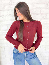 Load image into Gallery viewer, Next Chapter Burgundy Cardigan Top