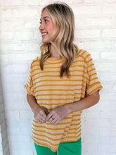 Load image into Gallery viewer, See You Again Striped Mustard Top