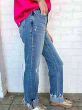 Load image into Gallery viewer, Evermore Effect MidRise Cuffed Straight Denim Jean