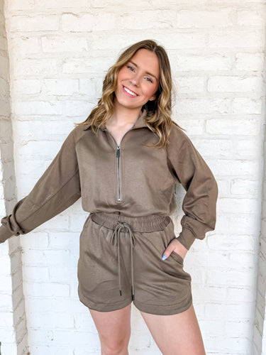 Spice Up Your Fall Romper Mocha