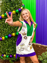 Load image into Gallery viewer, Mardi Gras Bliss Tennis Dress